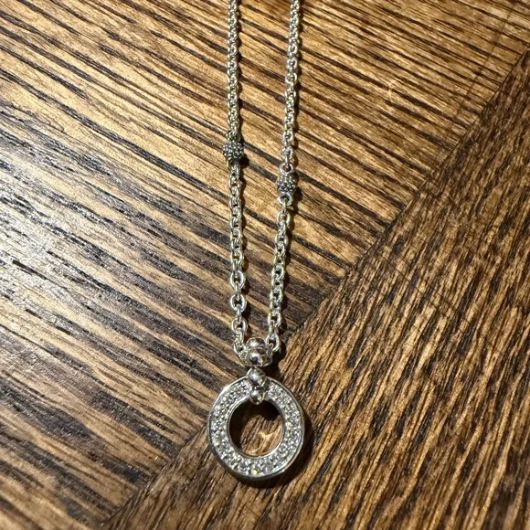 Lagos Spark diamond circle necklace. Sterling Silver - Picture 3 of 5